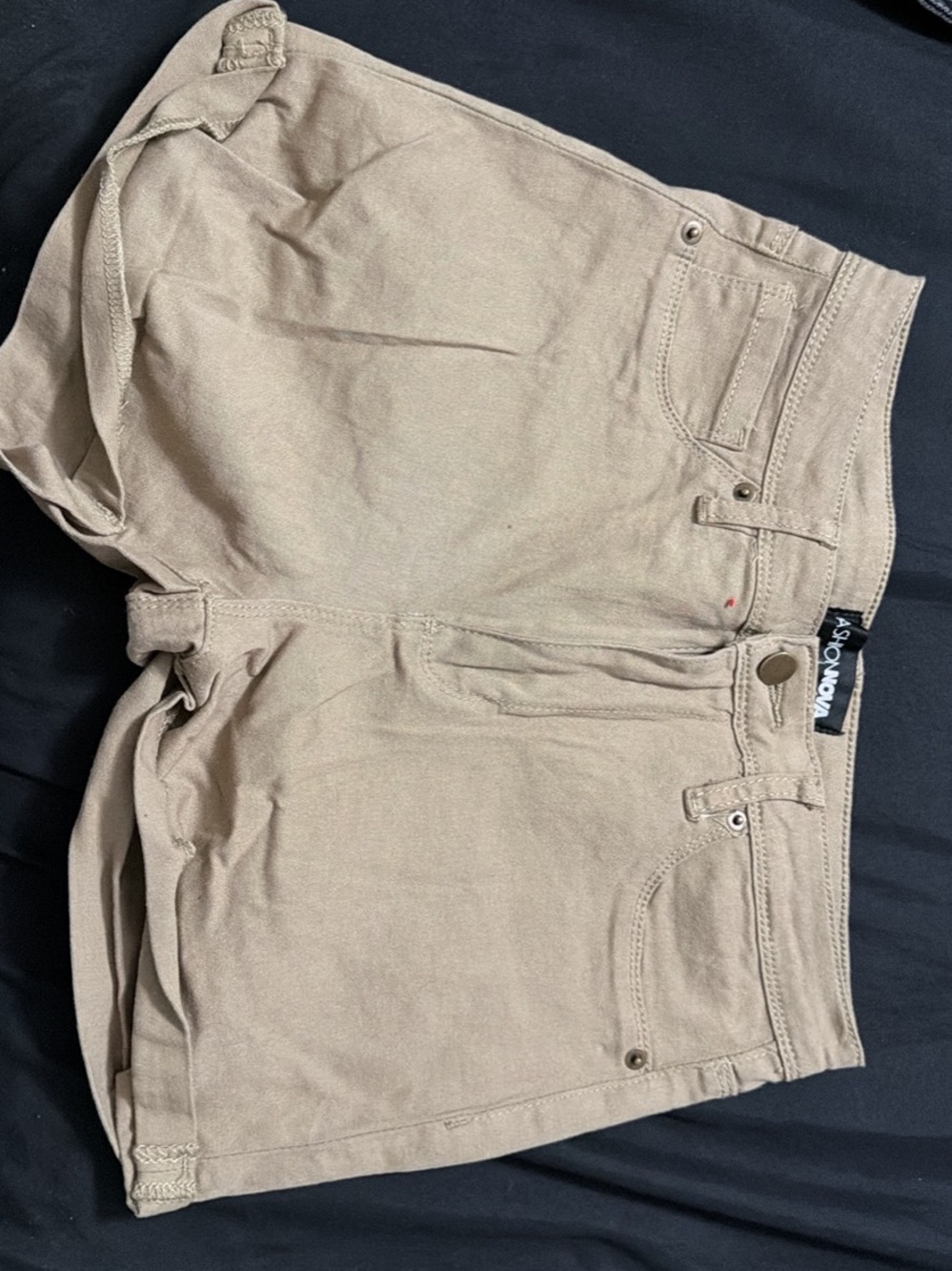Fashion Nova Taupe High-Rise Jean Shorts